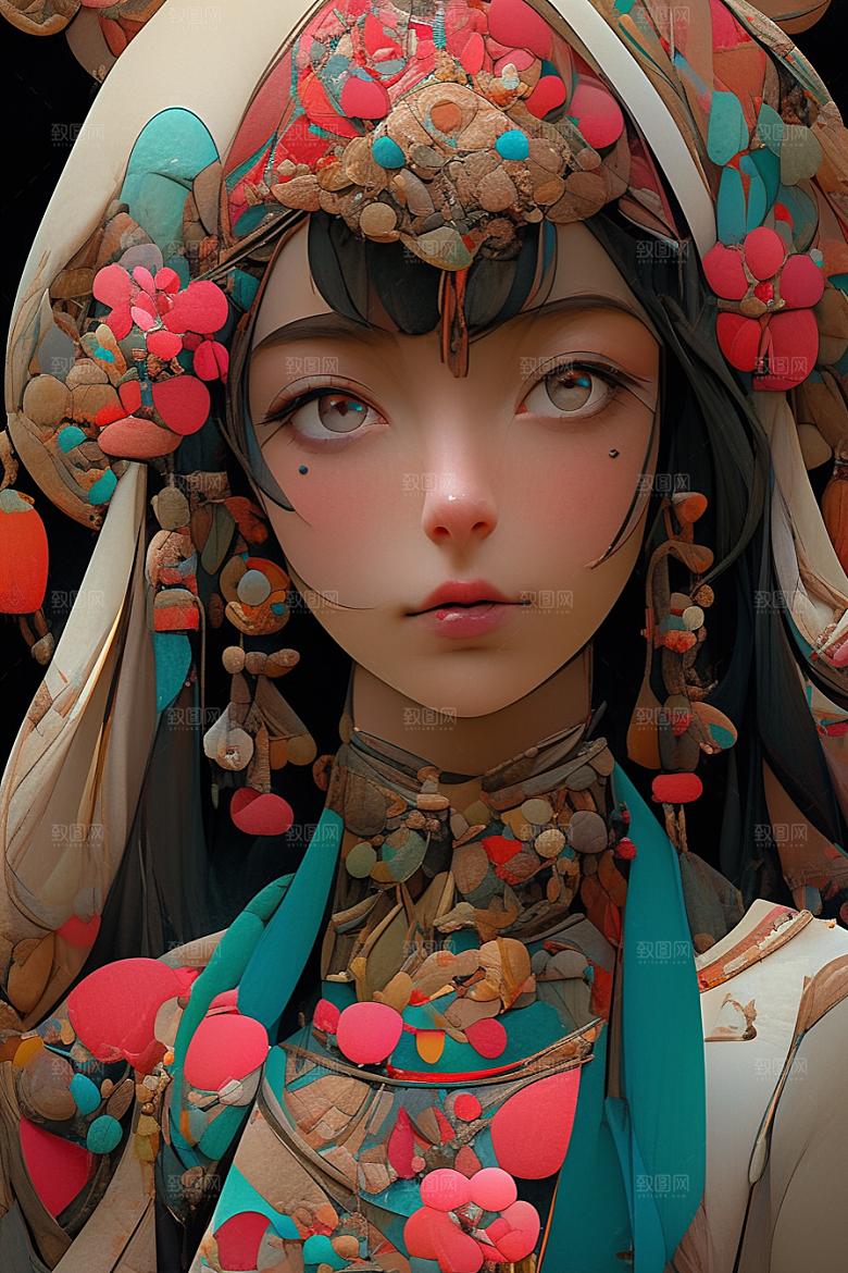 京剧女孩国粹戏剧插画