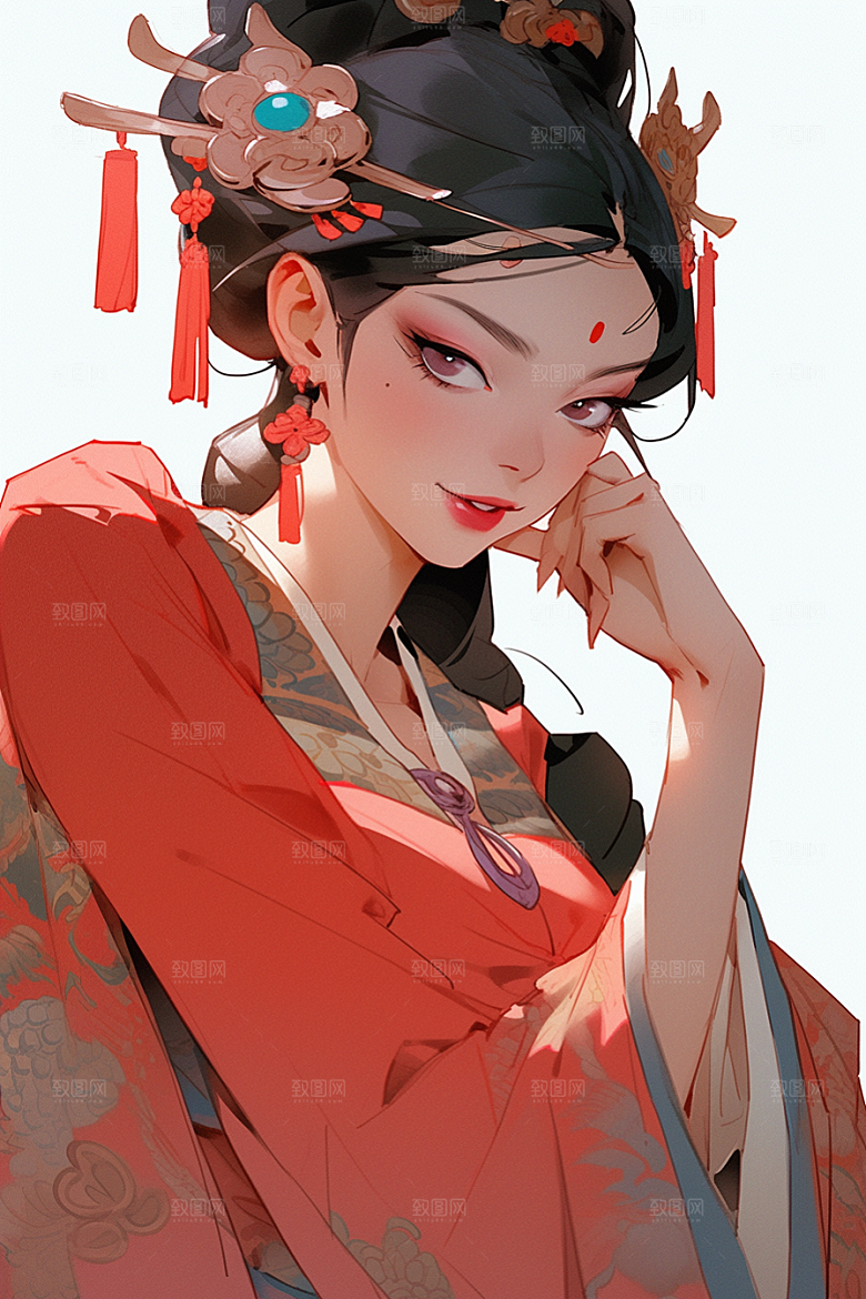 京剧女孩国粹中式插画