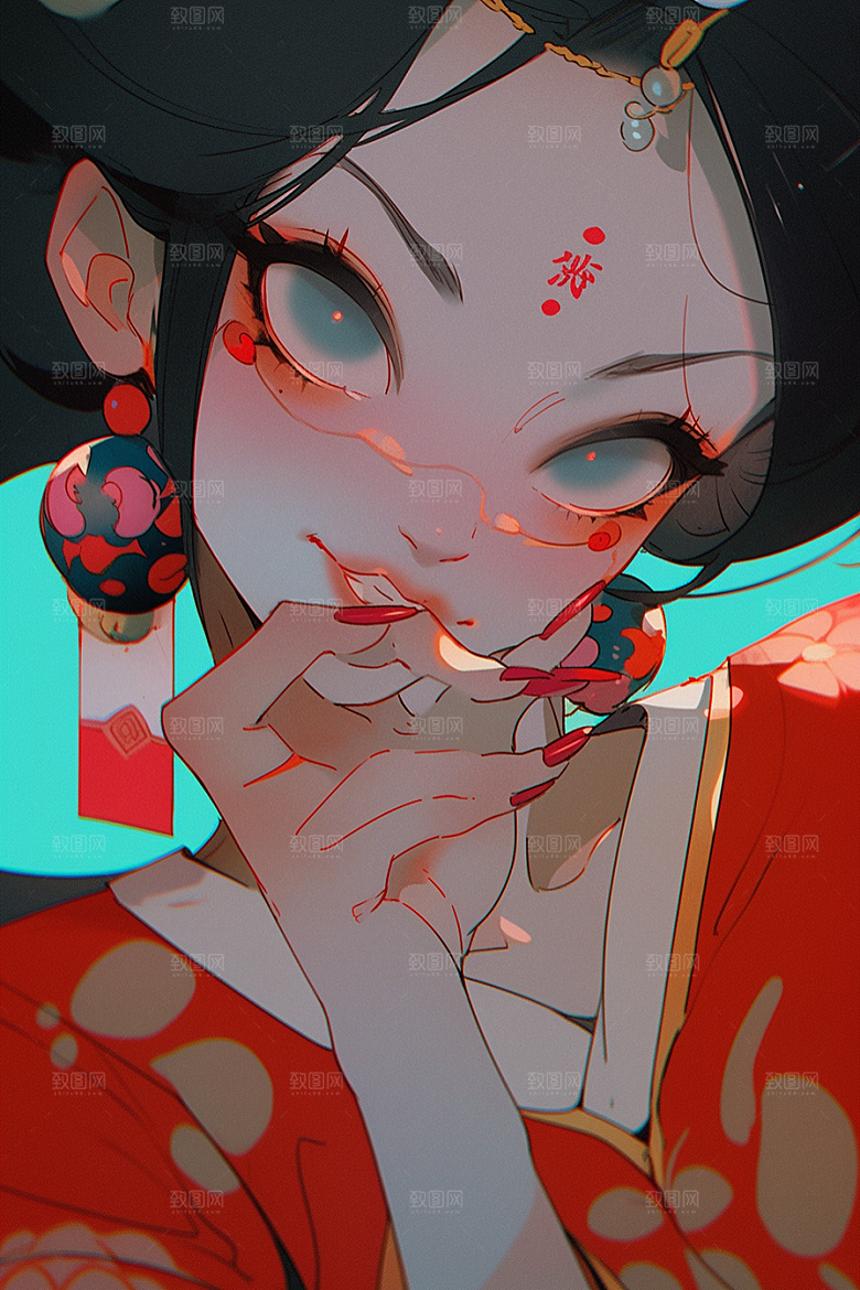 京剧女孩中式戏曲插画