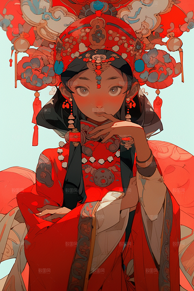 京剧女孩戏剧国粹插画