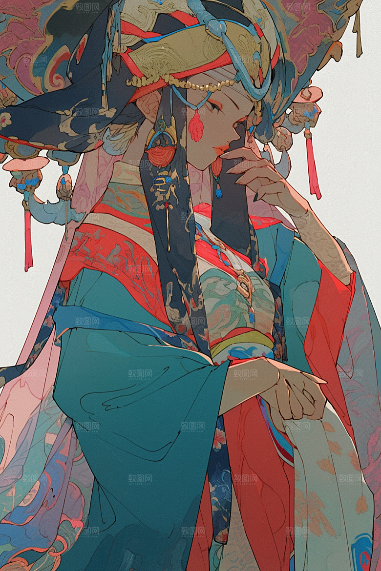 京剧女孩中国风国粹插画