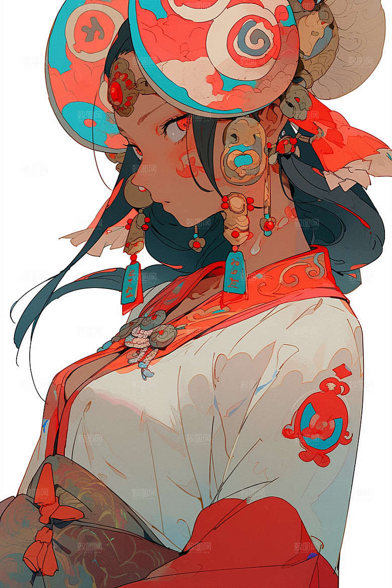 京剧女孩国粹中国风插画