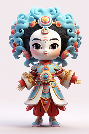京剧人物立体传统文化人物模型