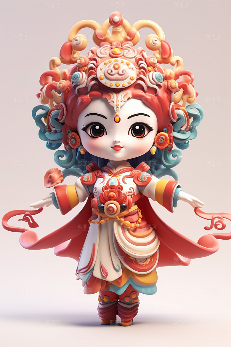 京剧人物立体3D人物模型