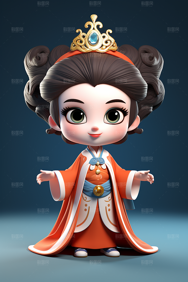 京剧人物中国风脸谱人物模型