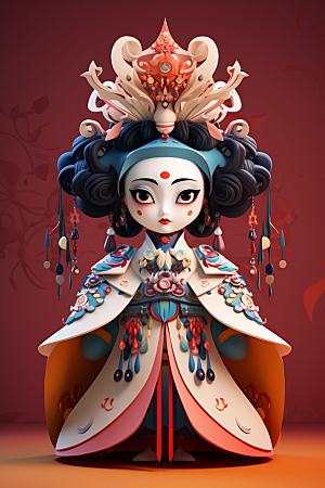 京剧人物传统文化3D人物模型
