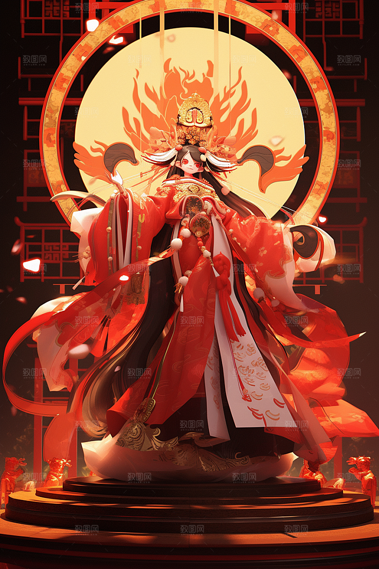 京剧人物传统文化脸谱人物模型