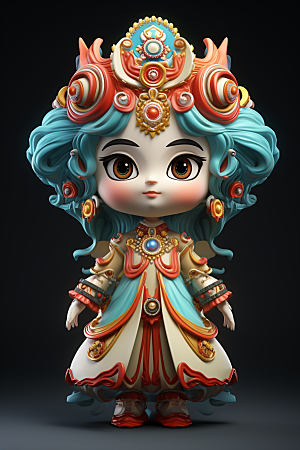京剧人物传统文化中国风人物模型