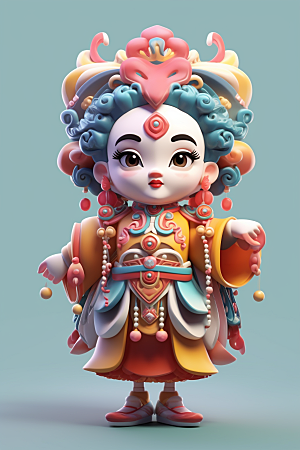 京剧人物传统文化国潮人物模型