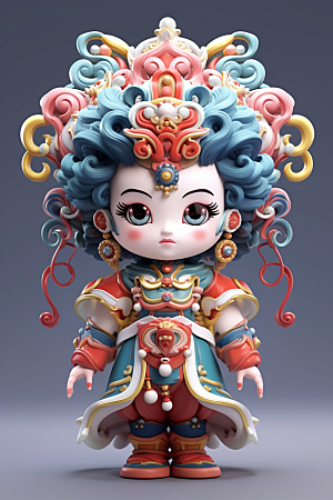 京剧人物传统文化国潮人物模型