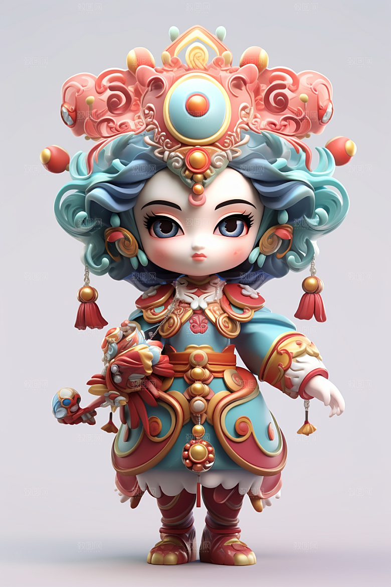 京剧人物3D国潮人物模型