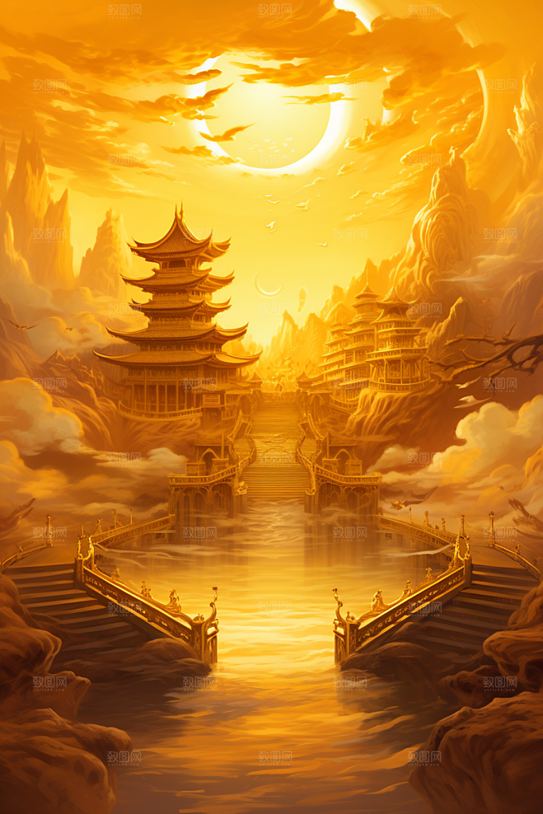 金色神话建筑游戏高清原画