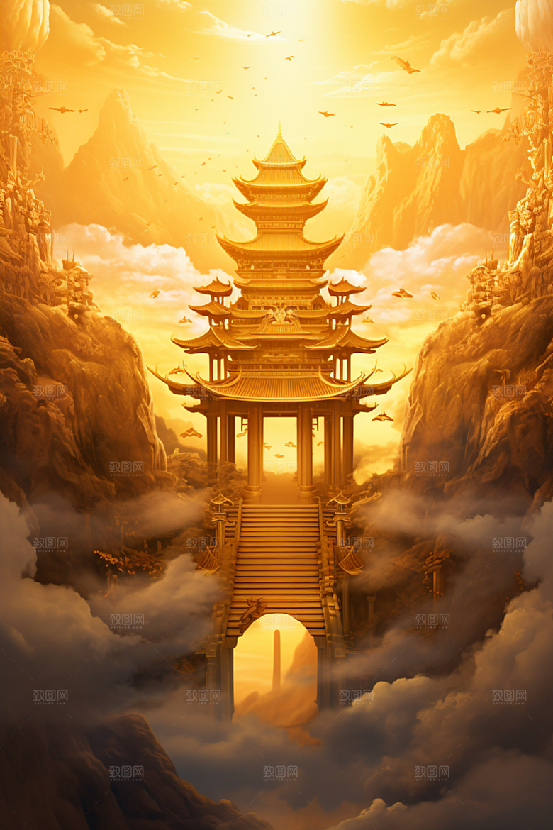 金色神话建筑高清梦幻原画