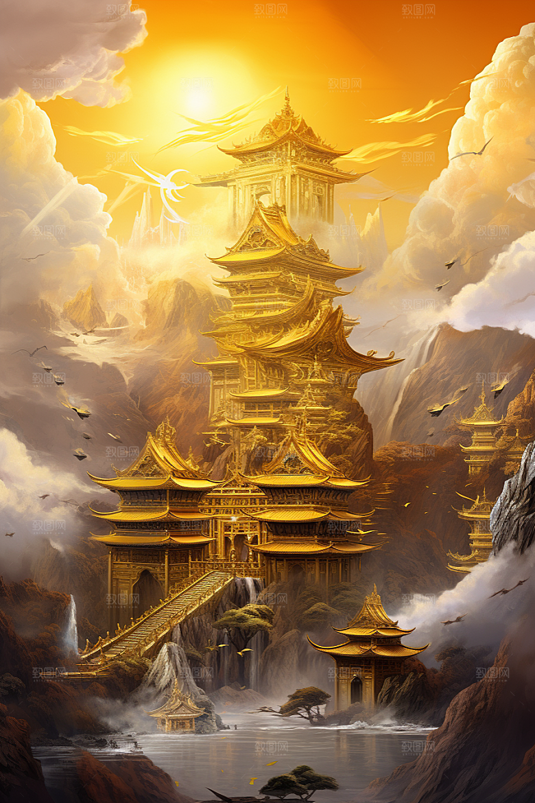 金色神话建筑游戏高清原画