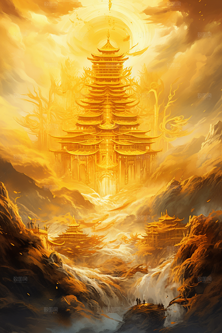 金色神话建筑国潮游戏原画