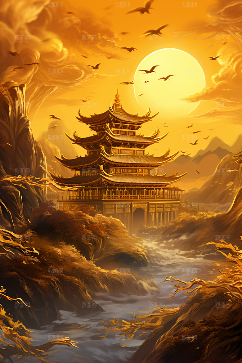 金色神话建筑高清天宫原画