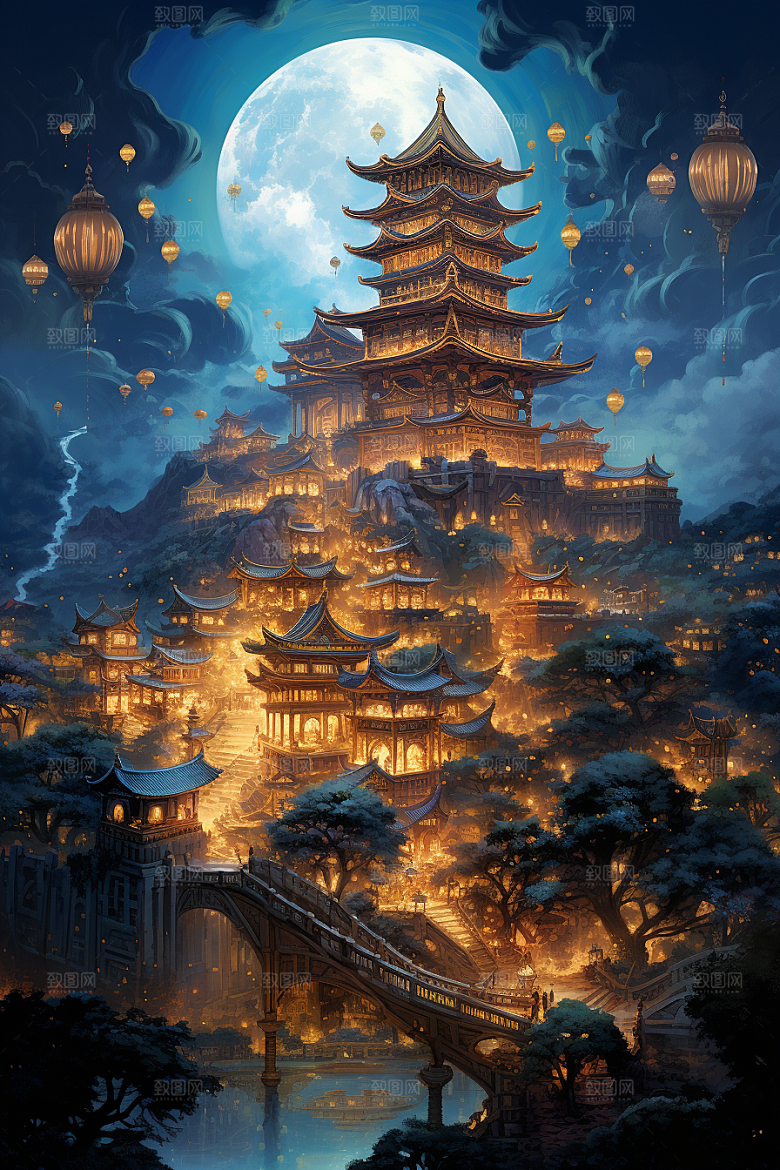 金色神话建筑高清天宫原画