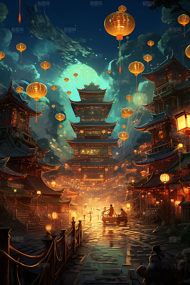 金色神话建筑梦幻高清原画