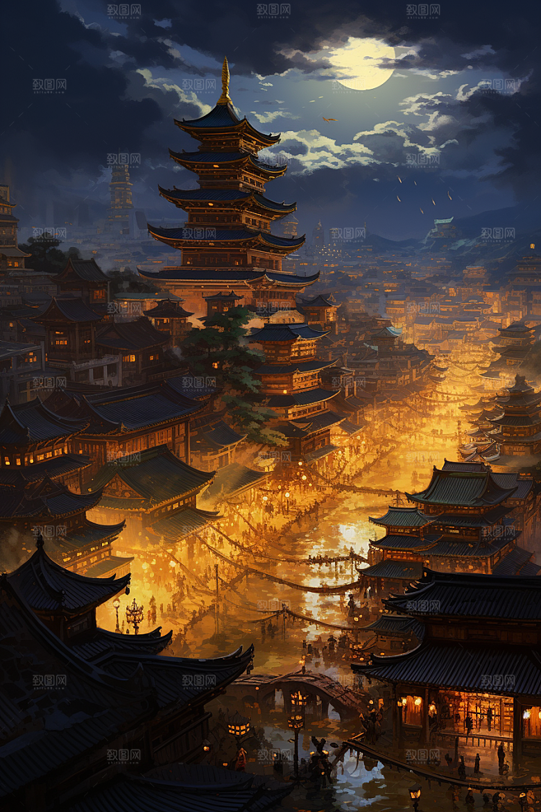 金色神话建筑高清游戏原画