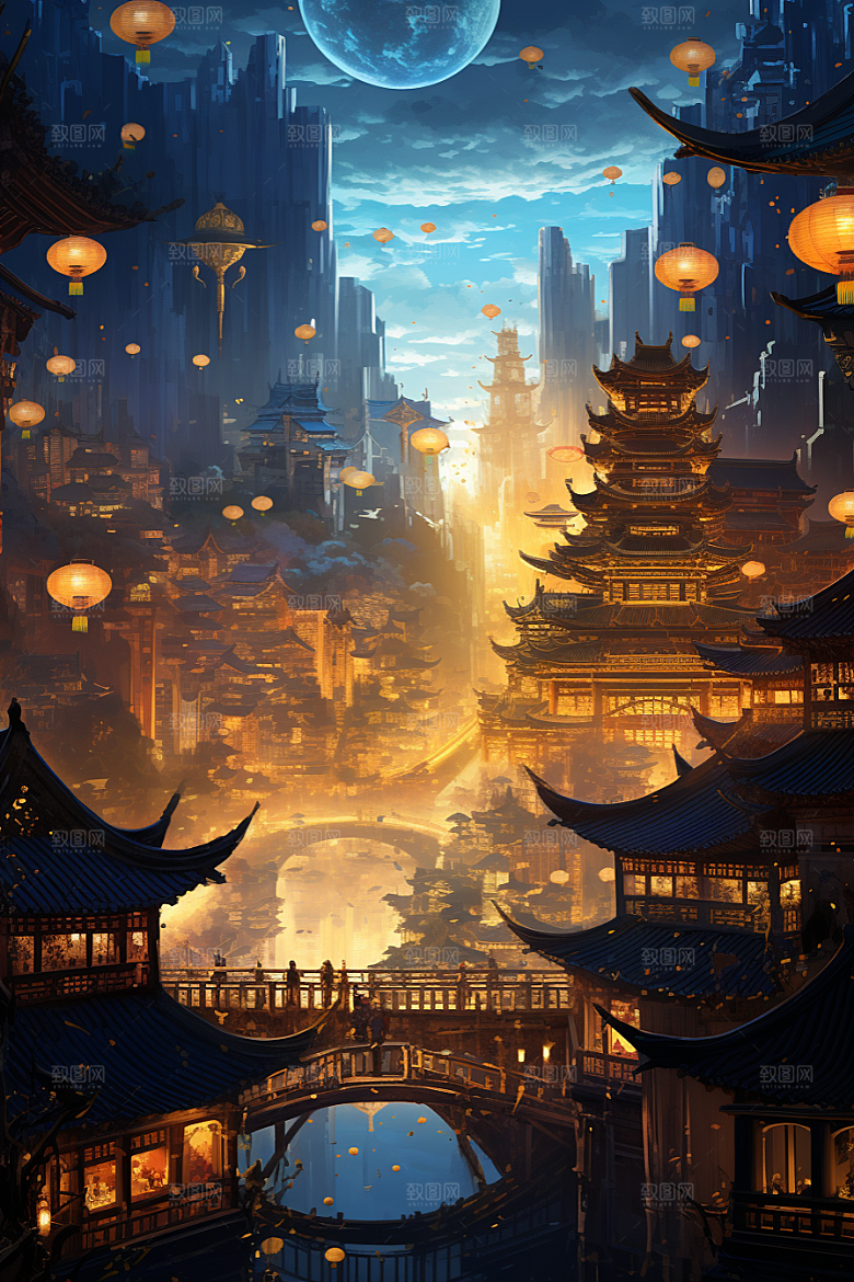 金色神话建筑梦幻高清原画