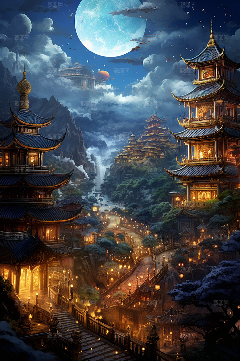 金色神话建筑游戏高清原画