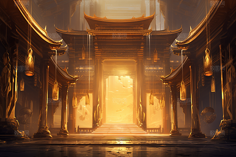 金色神话建筑高清梦幻原画