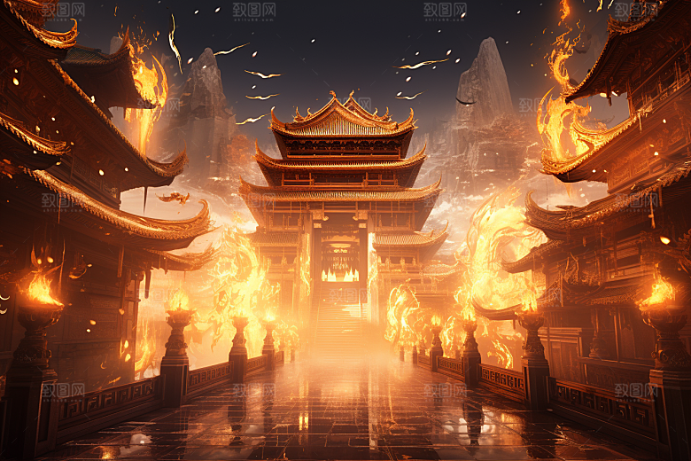 金色神话建筑高清梦幻原画