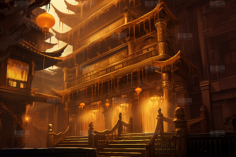 金色神话建筑梦幻高清原画