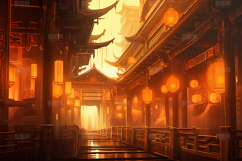 金色神话建筑梦幻神仙洞府原画