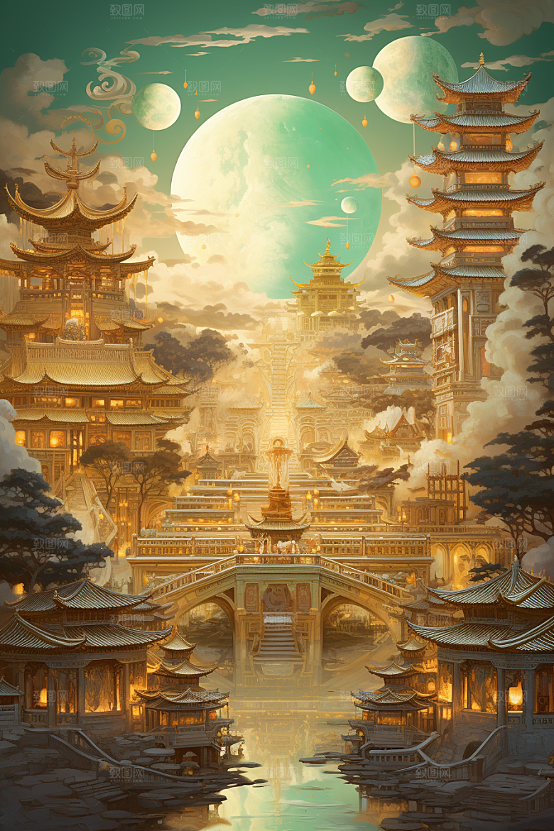 金色神话建筑天宫高清原画