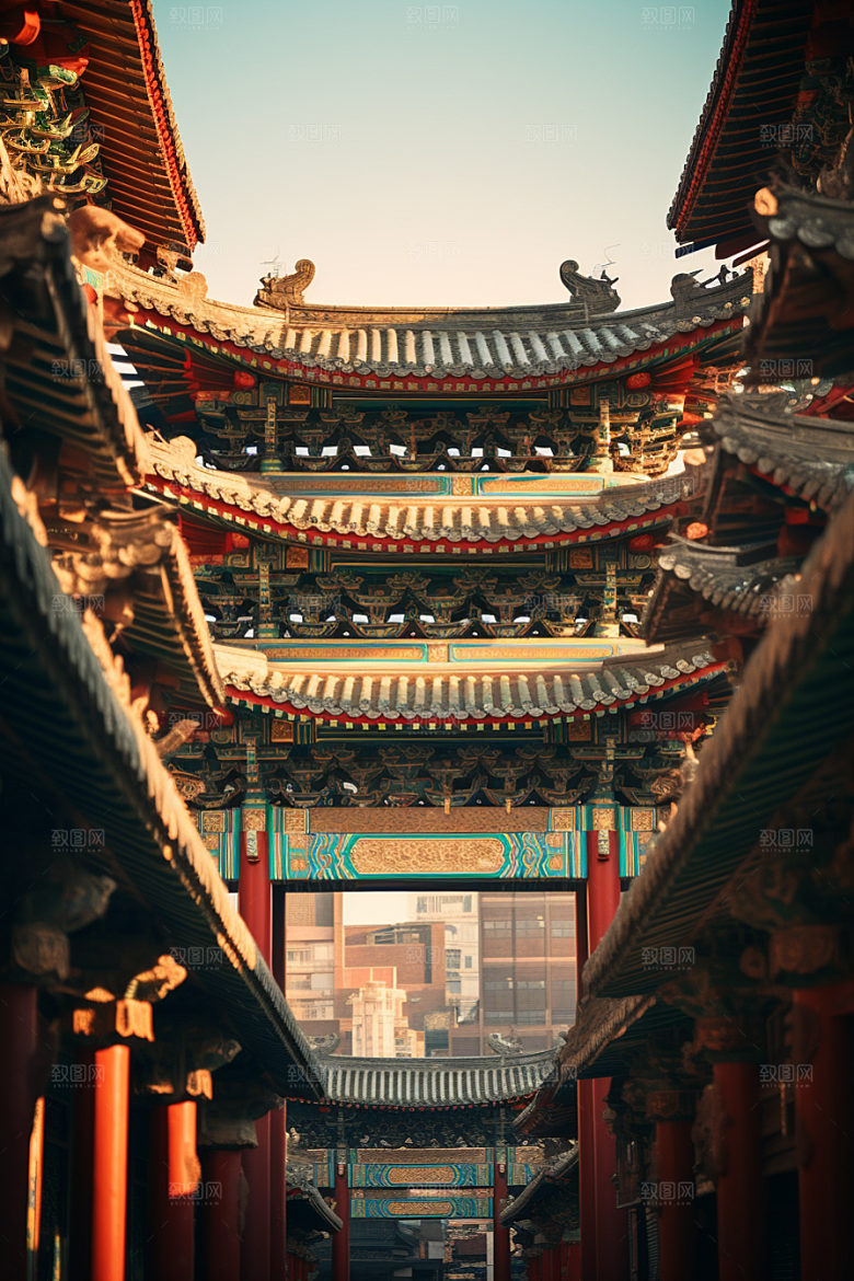 金色神话建筑游戏古风原画