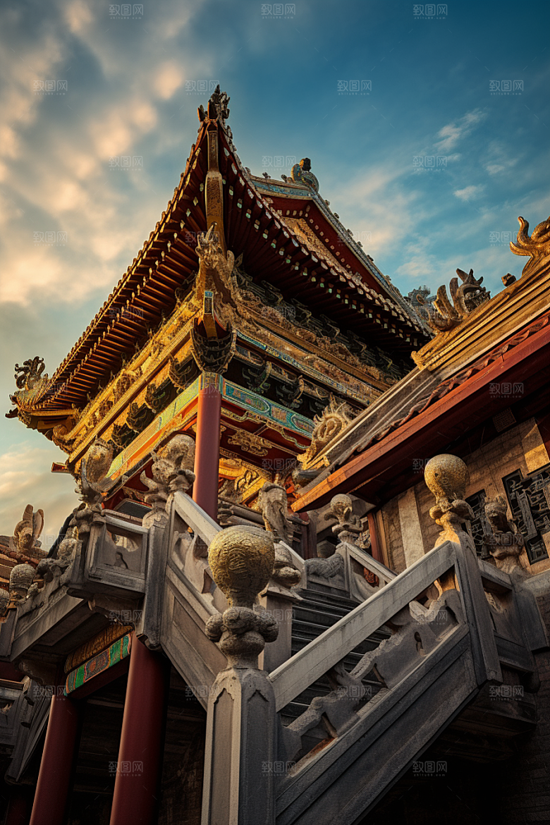 金色神话建筑国潮高清原画