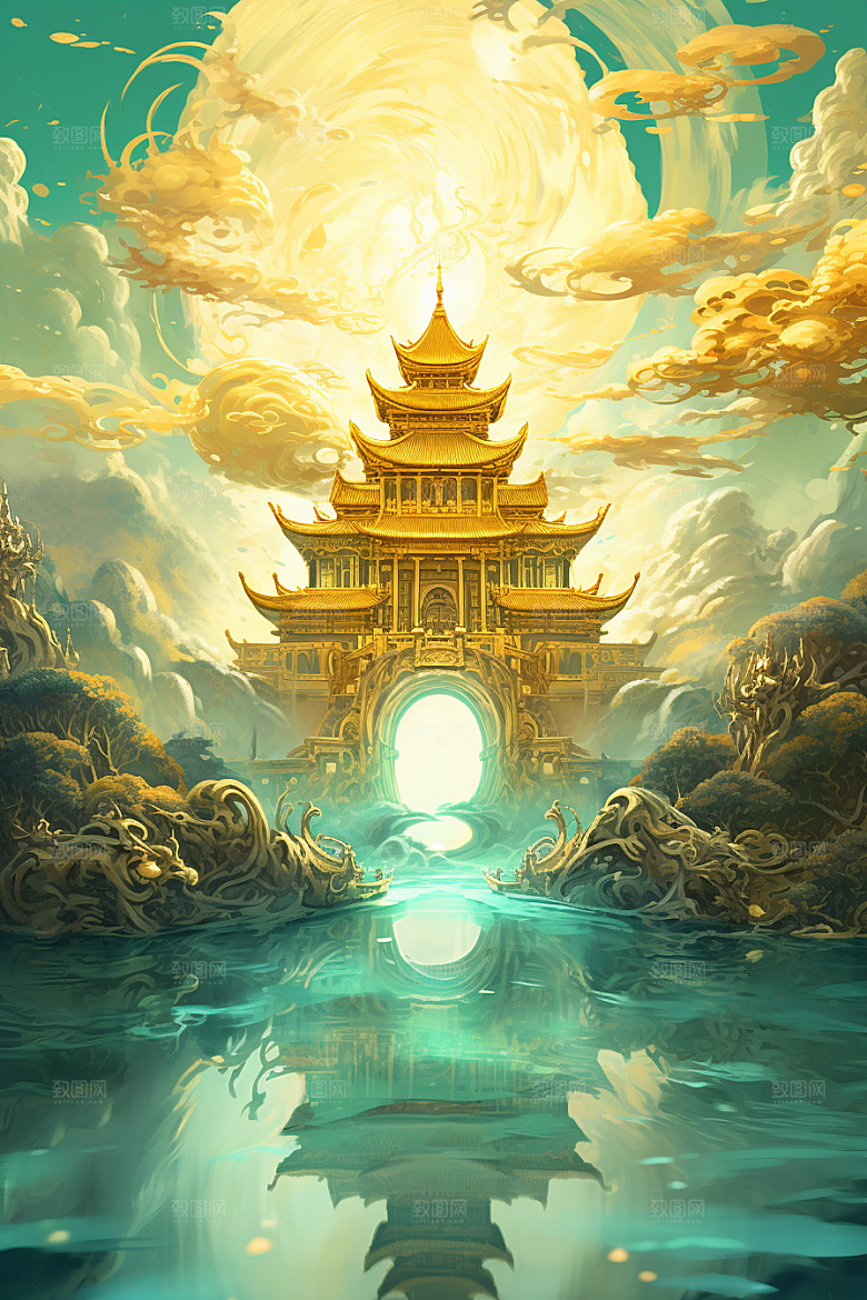 金色神话建筑游戏高清原画