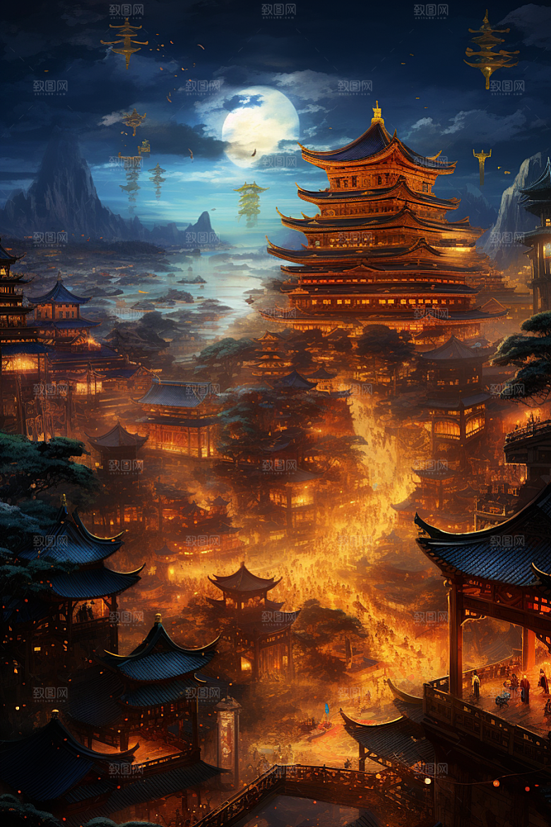 金色神话建筑高清天宫原画