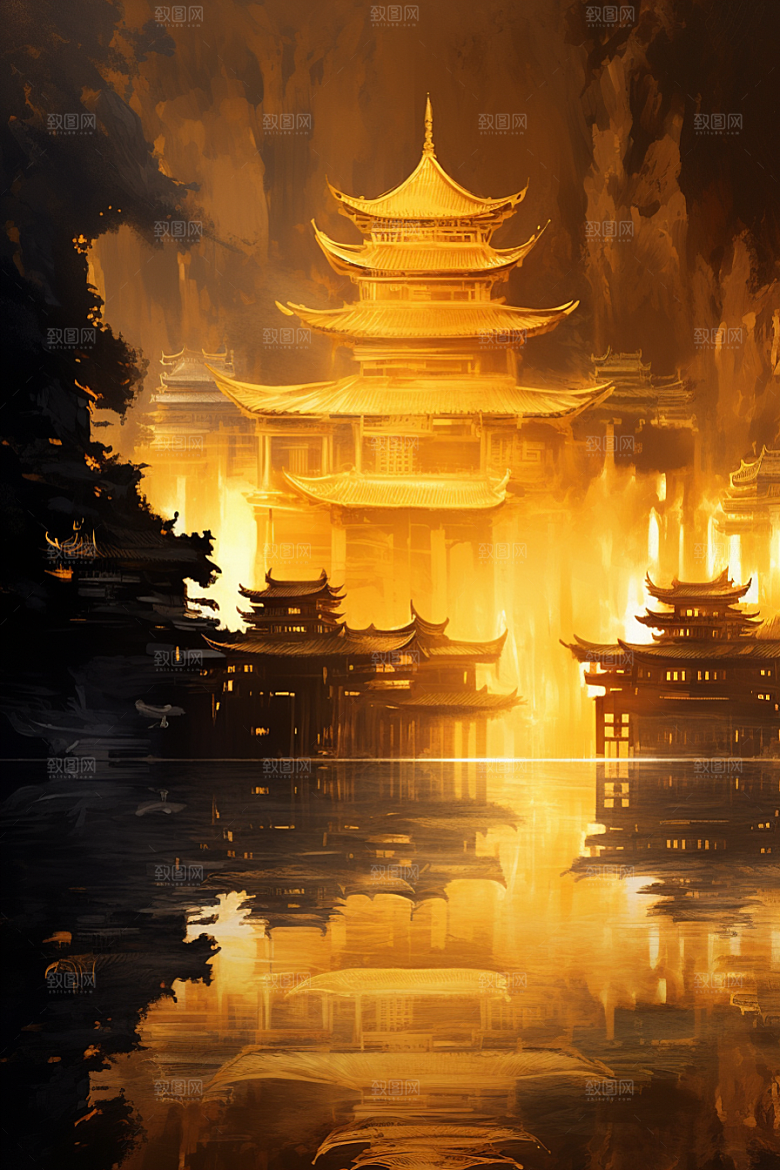 金色神话建筑天宫高清原画