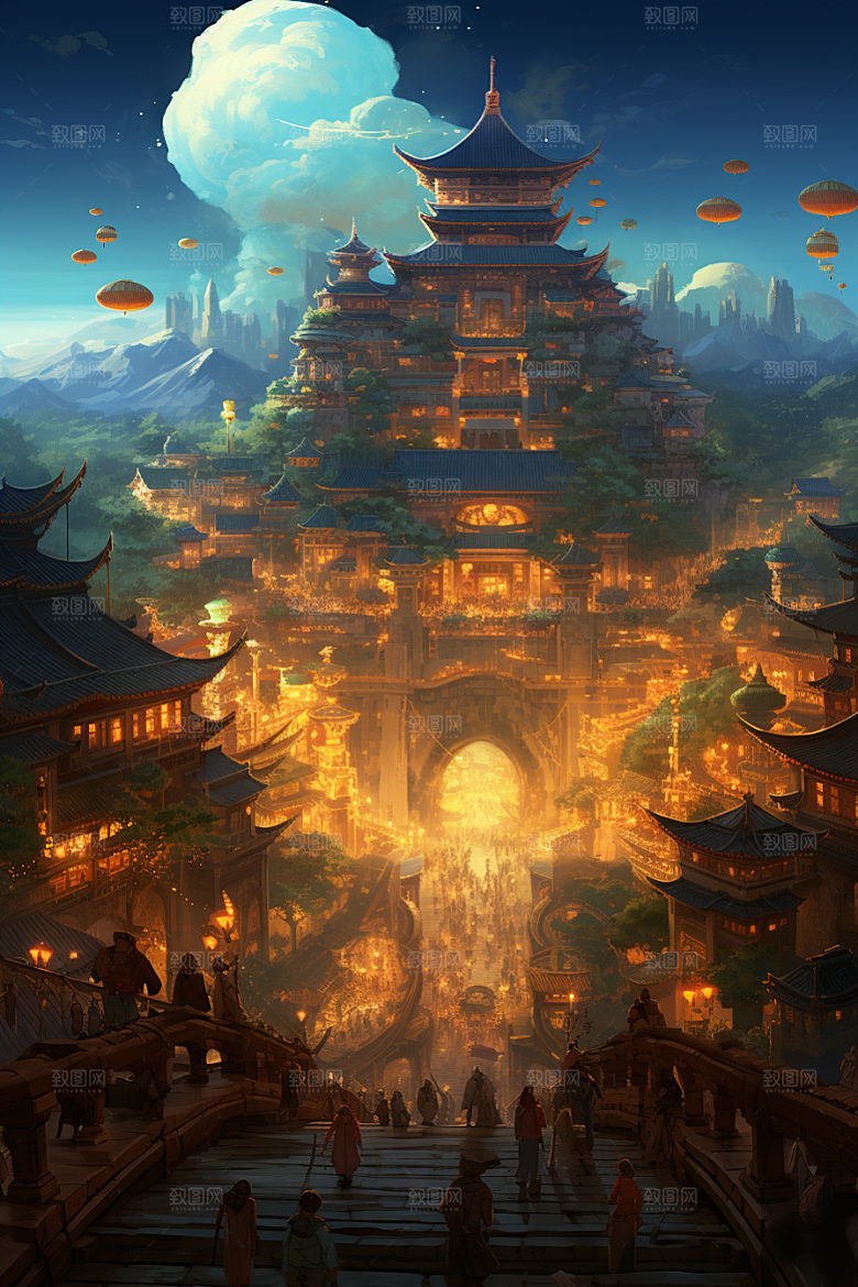 金色神话建筑天宫高清原画