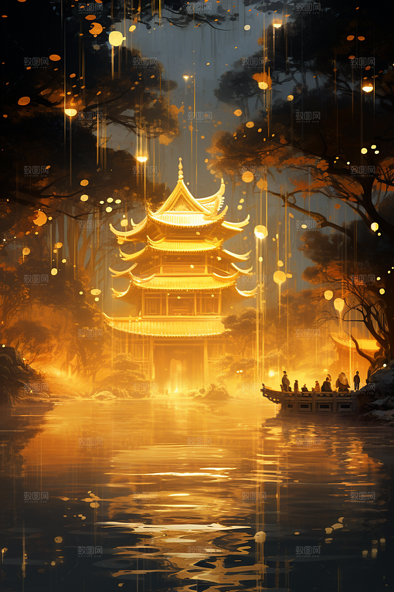 金色神话建筑高清梦幻原画