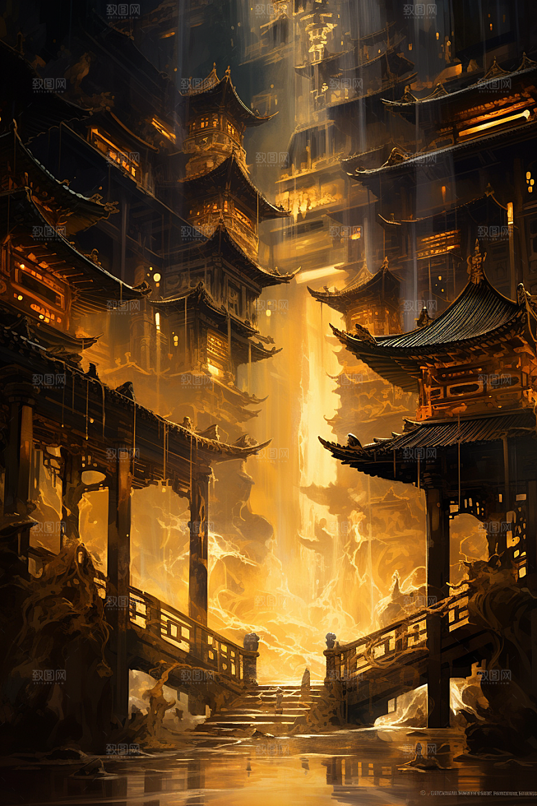 金色神话建筑高清游戏原画