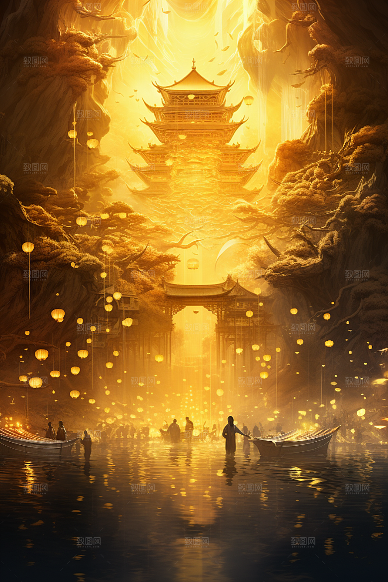 金色神话建筑梦幻高清原画