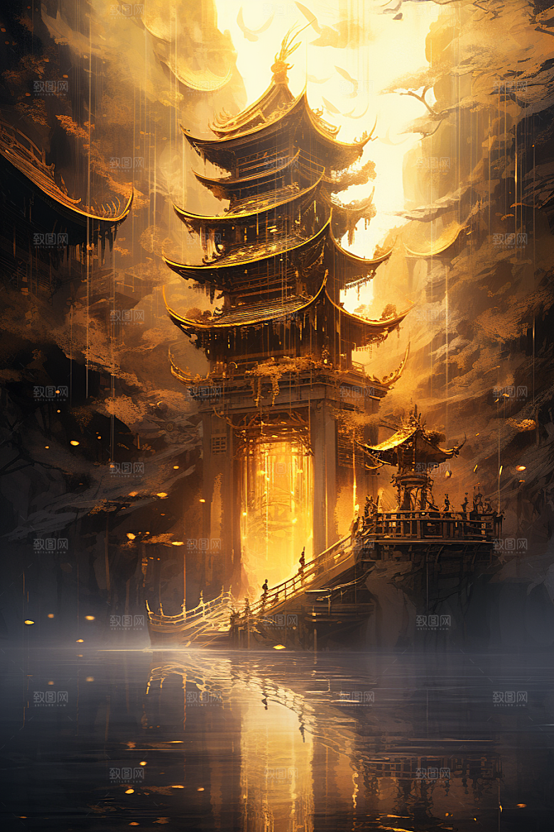 金色神话建筑游戏高清原画