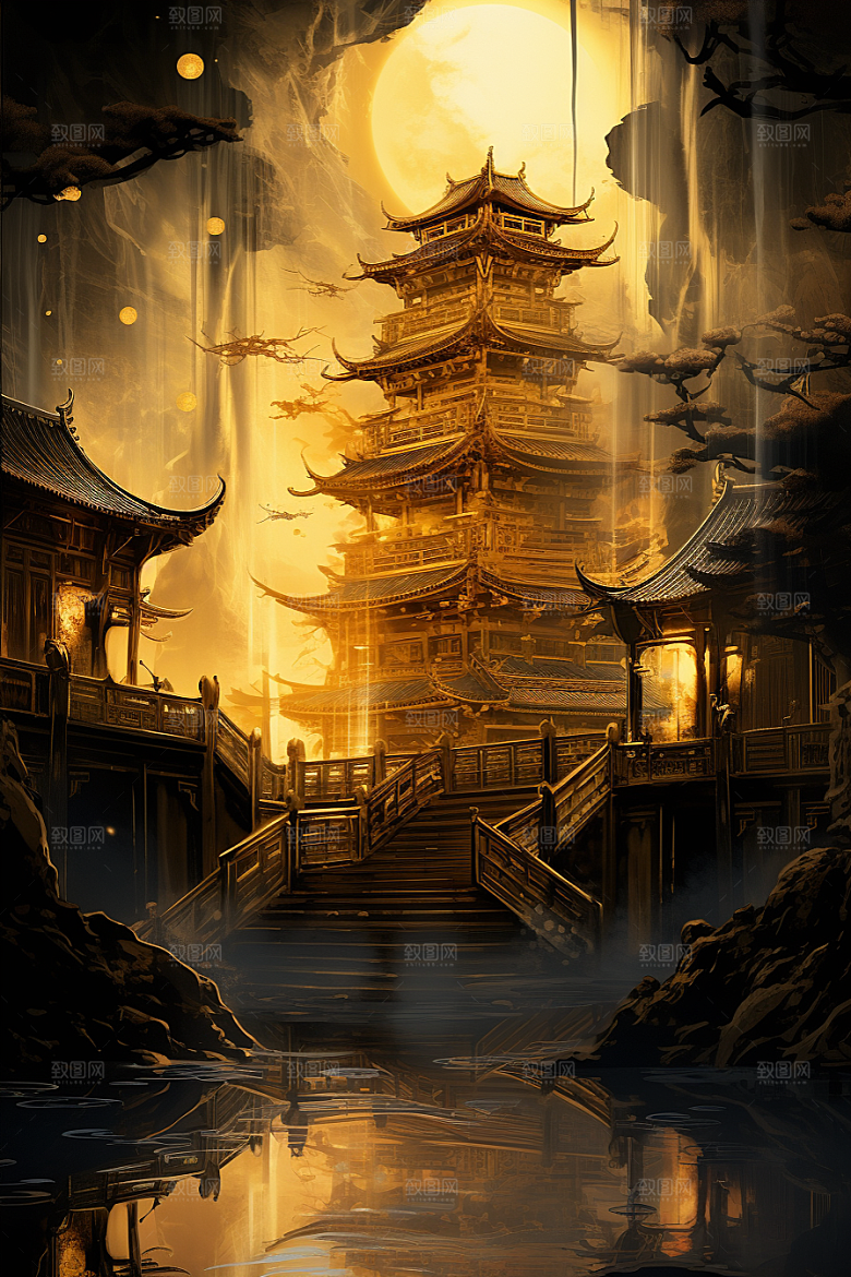 金色神话建筑高清梦幻原画