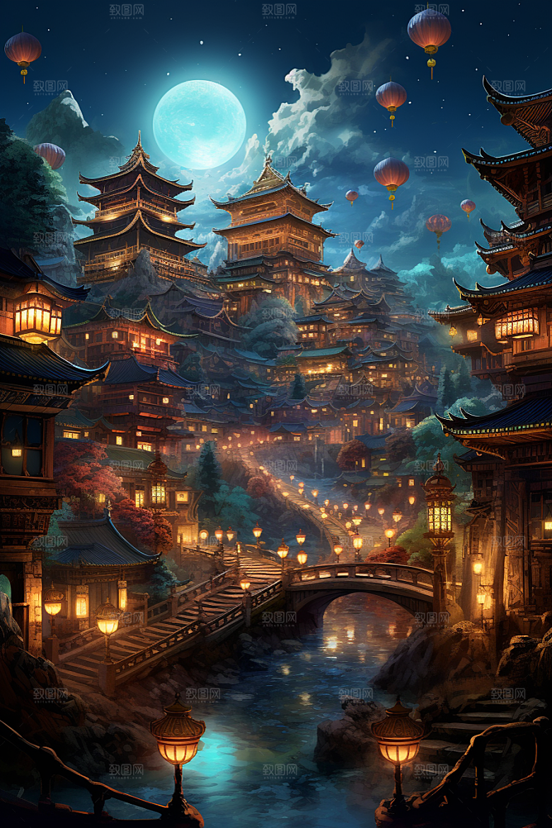 金色神话建筑高清游戏原画