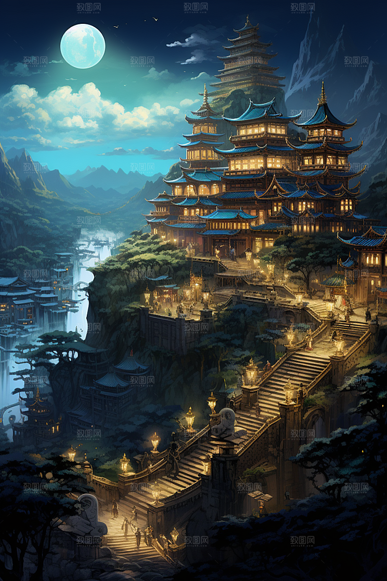 金色神话建筑天宫高清原画