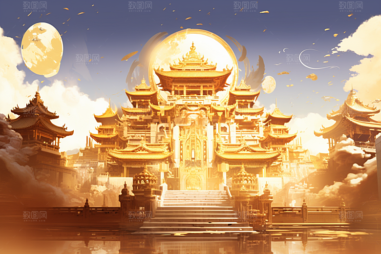 金色神话建筑游戏高清原画