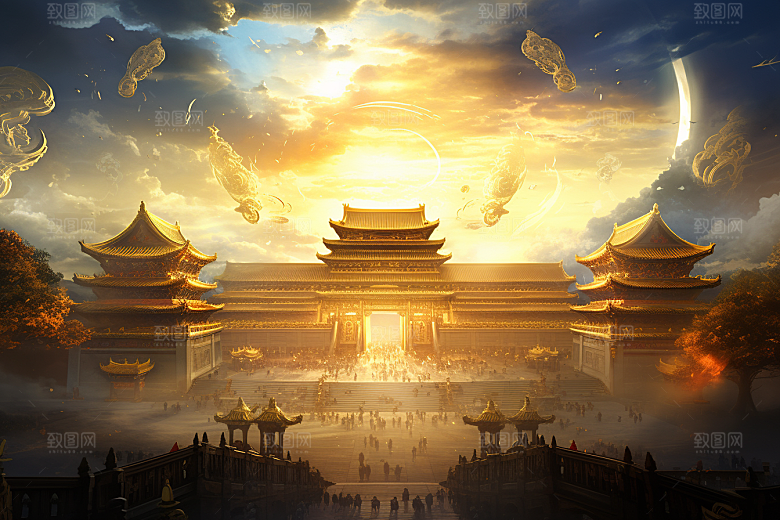 金色神话建筑梦幻高清原画