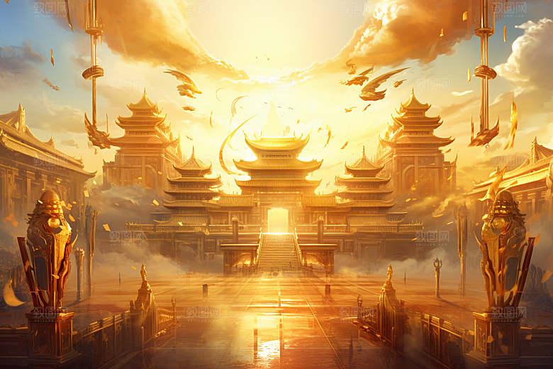 金色神话建筑梦幻高清原画