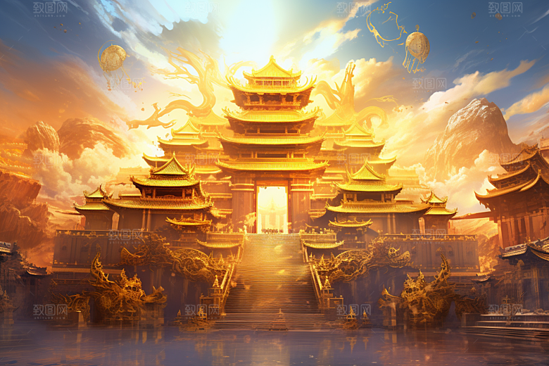 金色神话建筑高清天宫原画