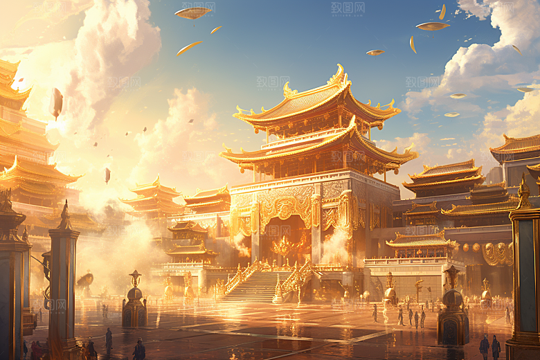 金色神话建筑游戏天宫原画