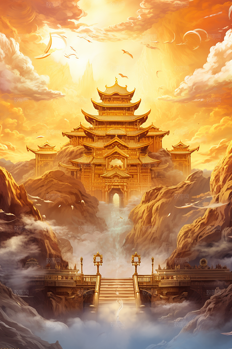 金色神话建筑梦幻高清原画