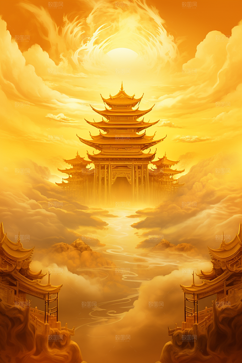 金色神话建筑高清梦幻原画
